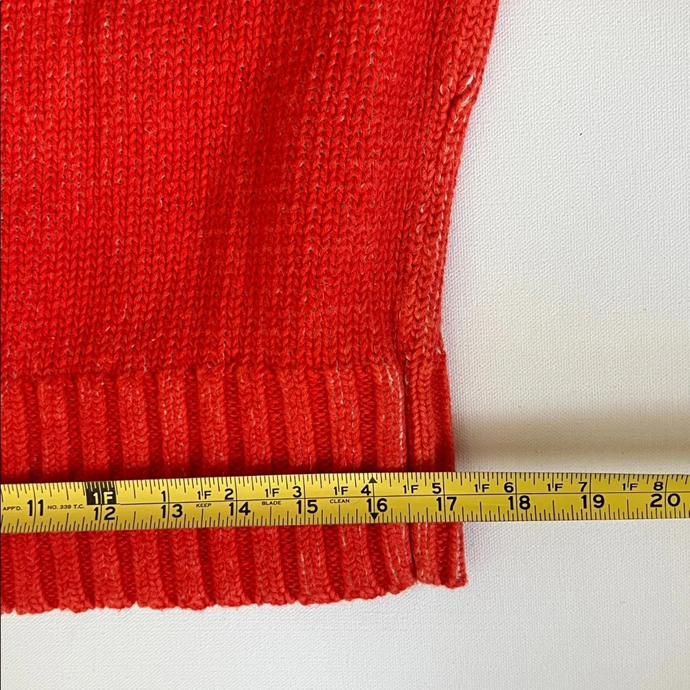 Coldwater Creek Full Zip Vibrant Orange Floral Knit Women’s Sweater - M - Picture 10 of 10